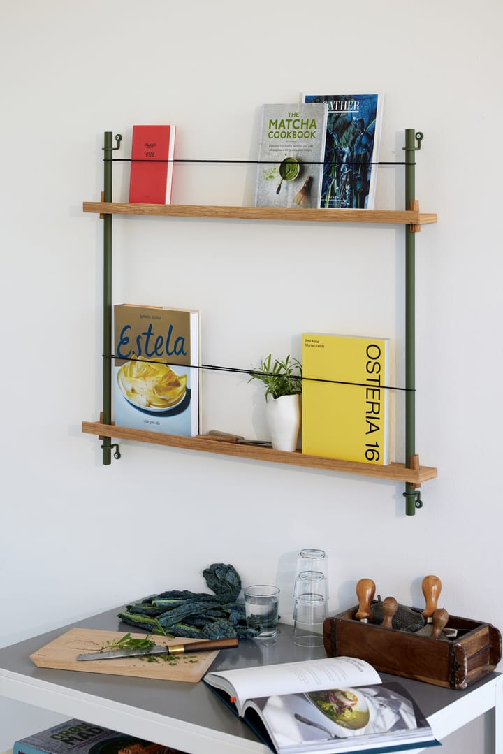 Moebe magazine rack, Smoked oak-green MOEBE