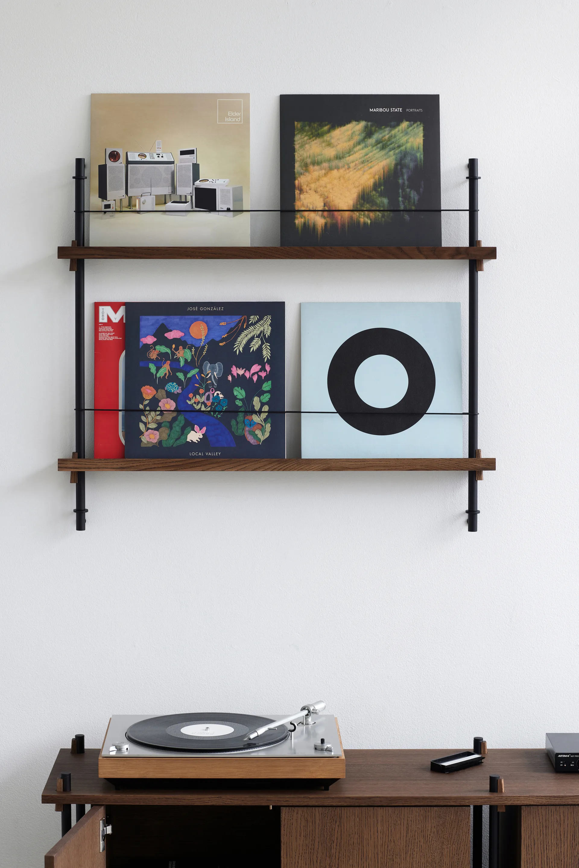 Moebe magazine rack, Smoked oak-white MOEBE