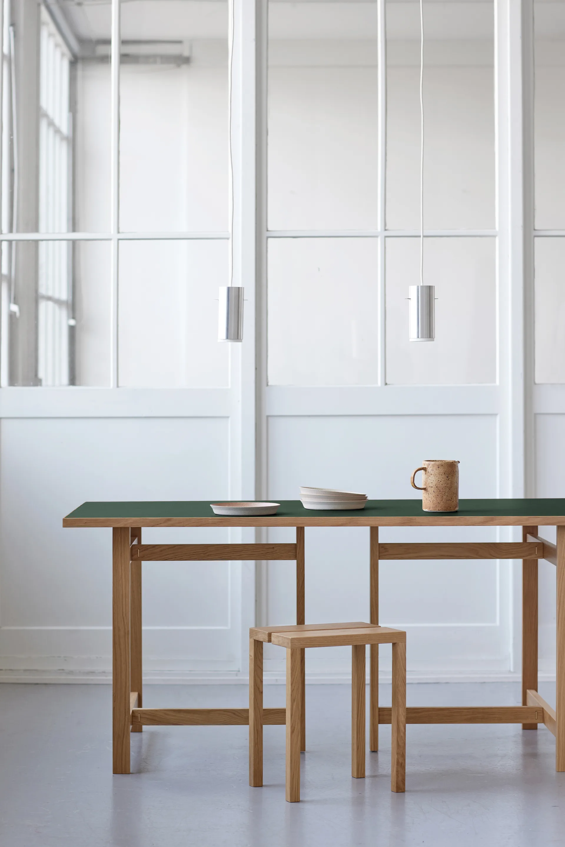 Moebe Rectangular dining table, Green, 220x90 cm MOEBE