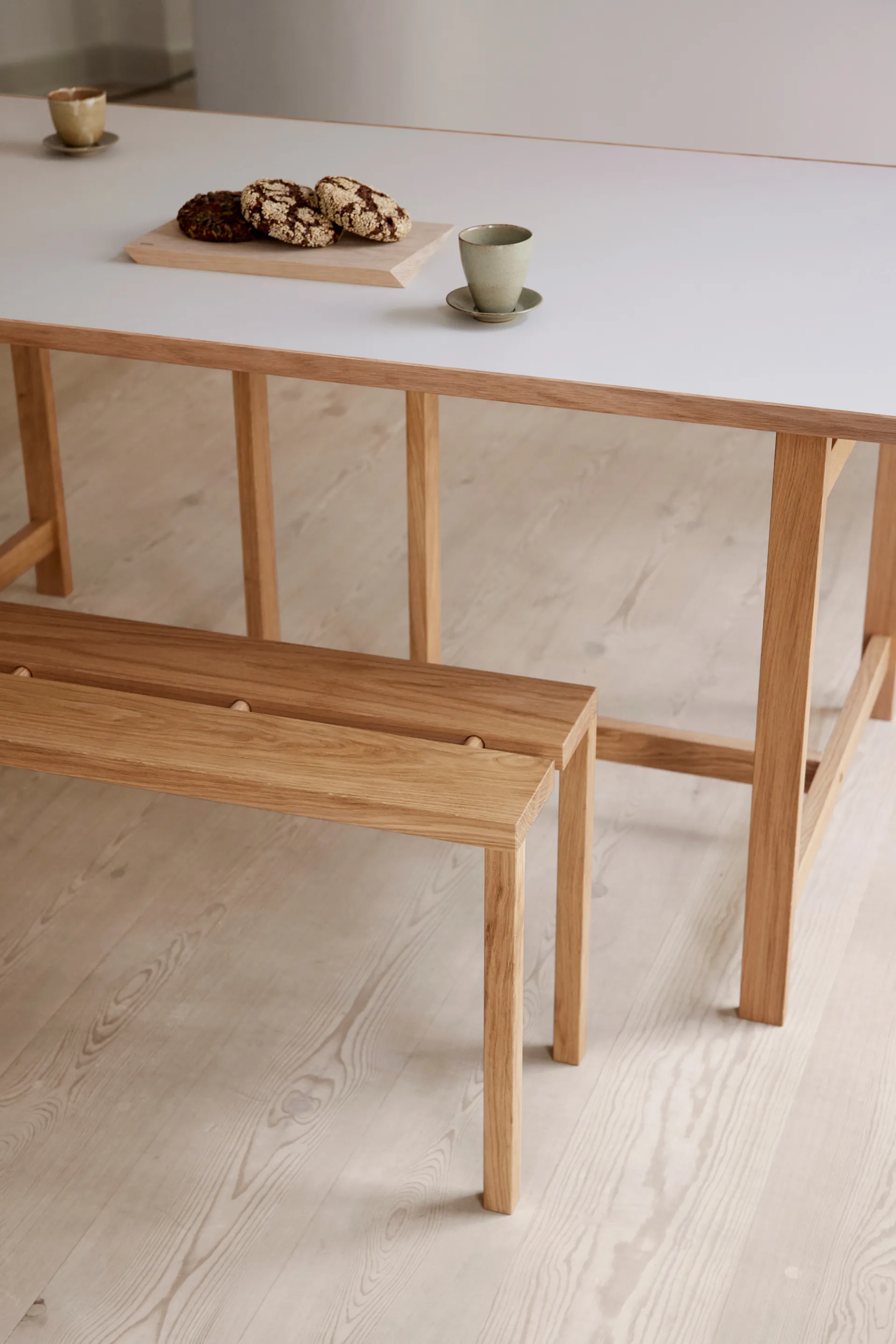 Moebe Rectangular dining table, Light grey, 160x90 cm MOEBE