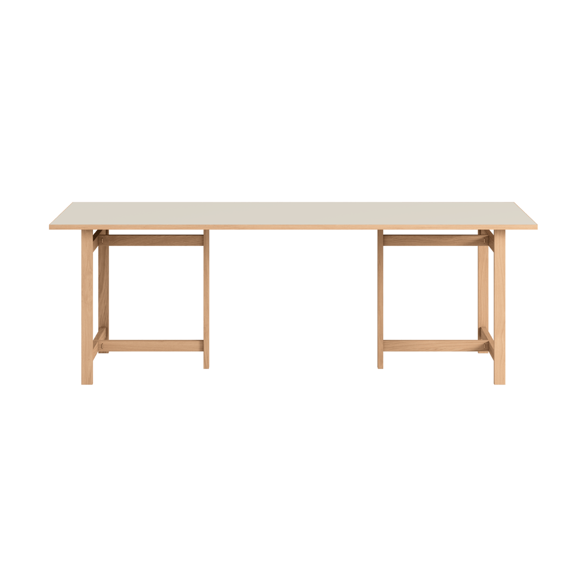 Moebe Rectangular dining table Light grey, 220x90 cm