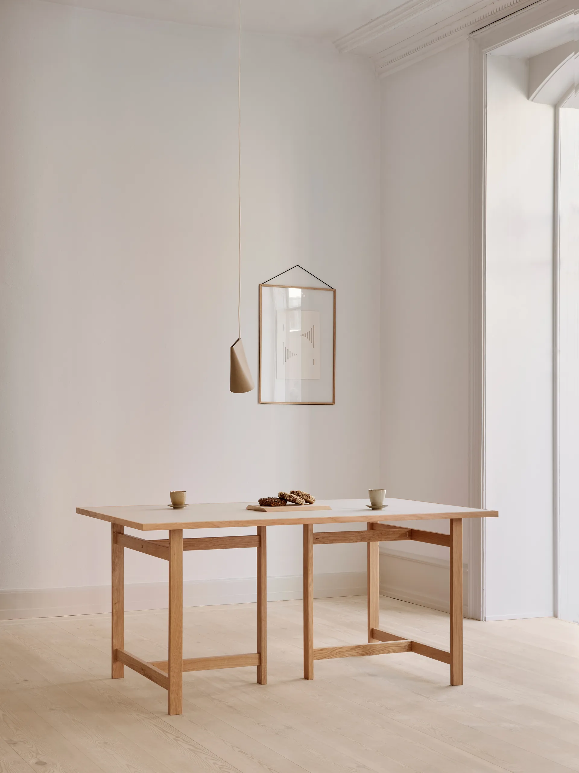 Moebe Rectangular dining table, Light grey, 220x90 cm MOEBE