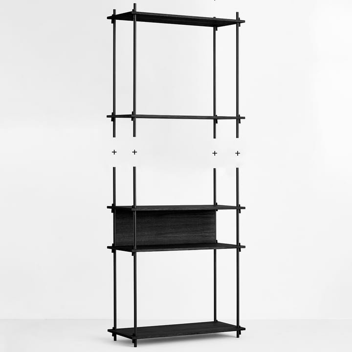 Moebe shelf legs 85 cm 2-pack, Black MOEBE
