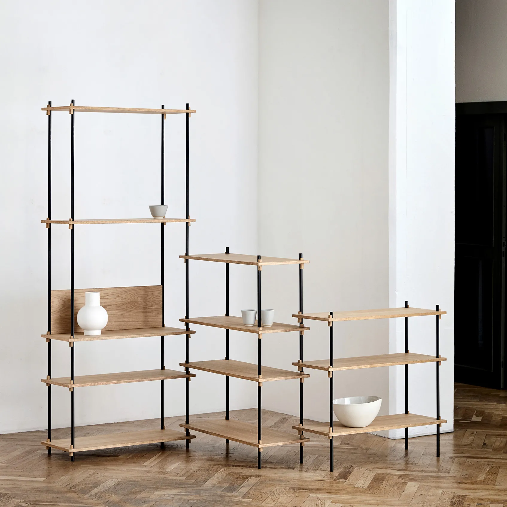 Moebe shelving set 85 cm, Oak MOEBE