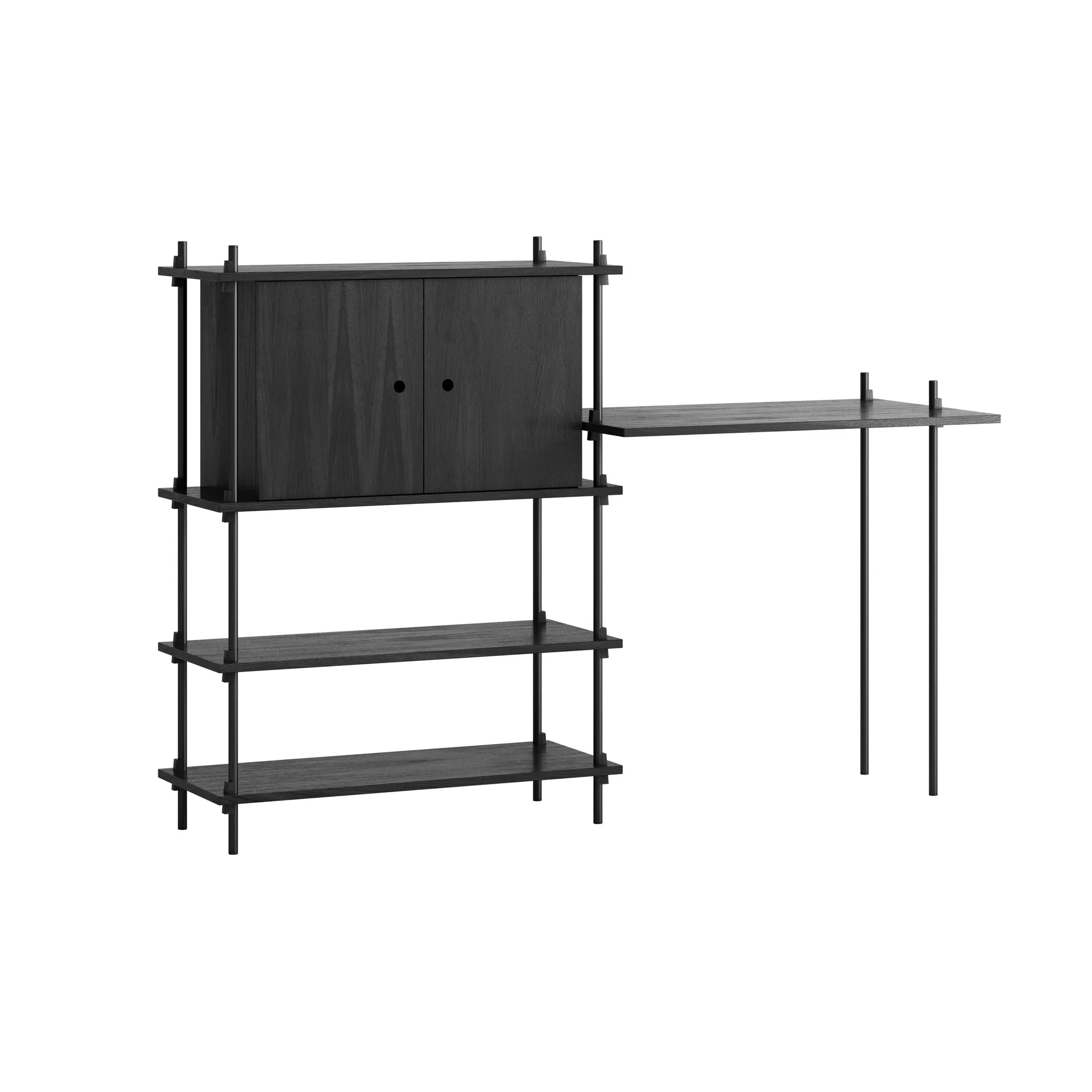Moebe shelving system s.115.2.D, Black MOEBE