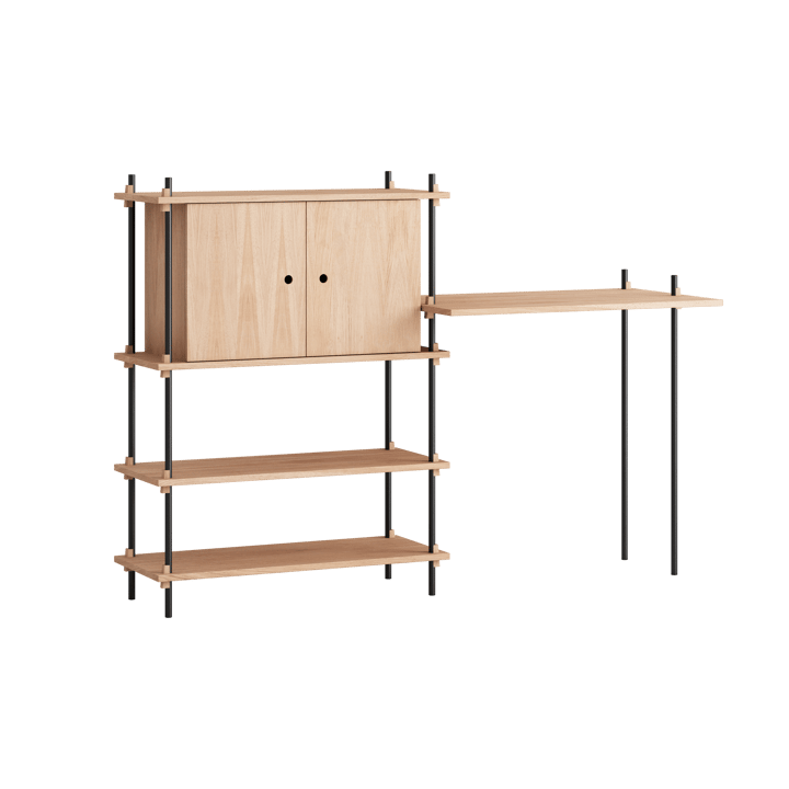 Moebe shelving system s.115.2.D - Oak-black - MOEBE