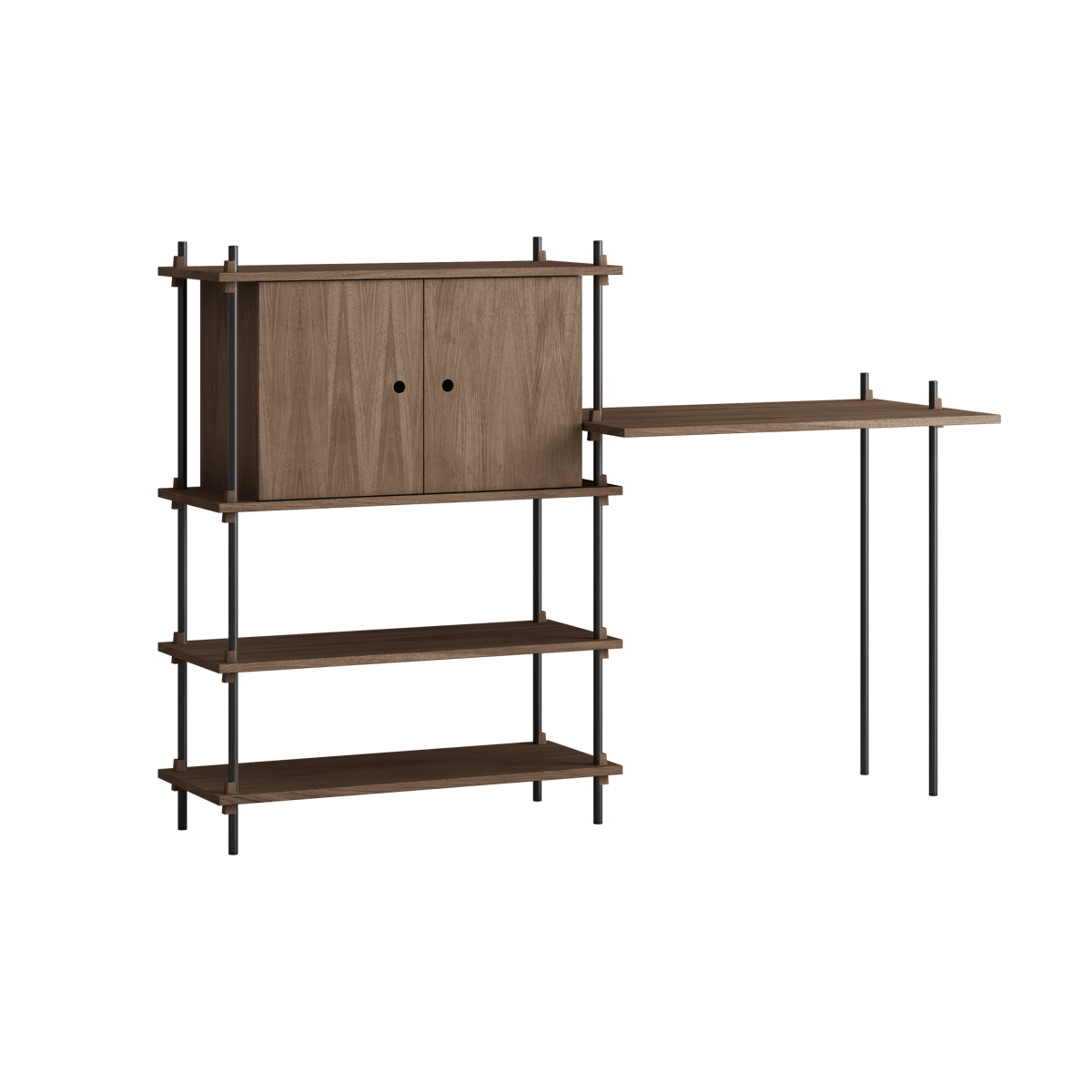 Moebe shelving system s.115.2.D oak-black | Scandinavian Design | Shelves & shelving systems | Brown