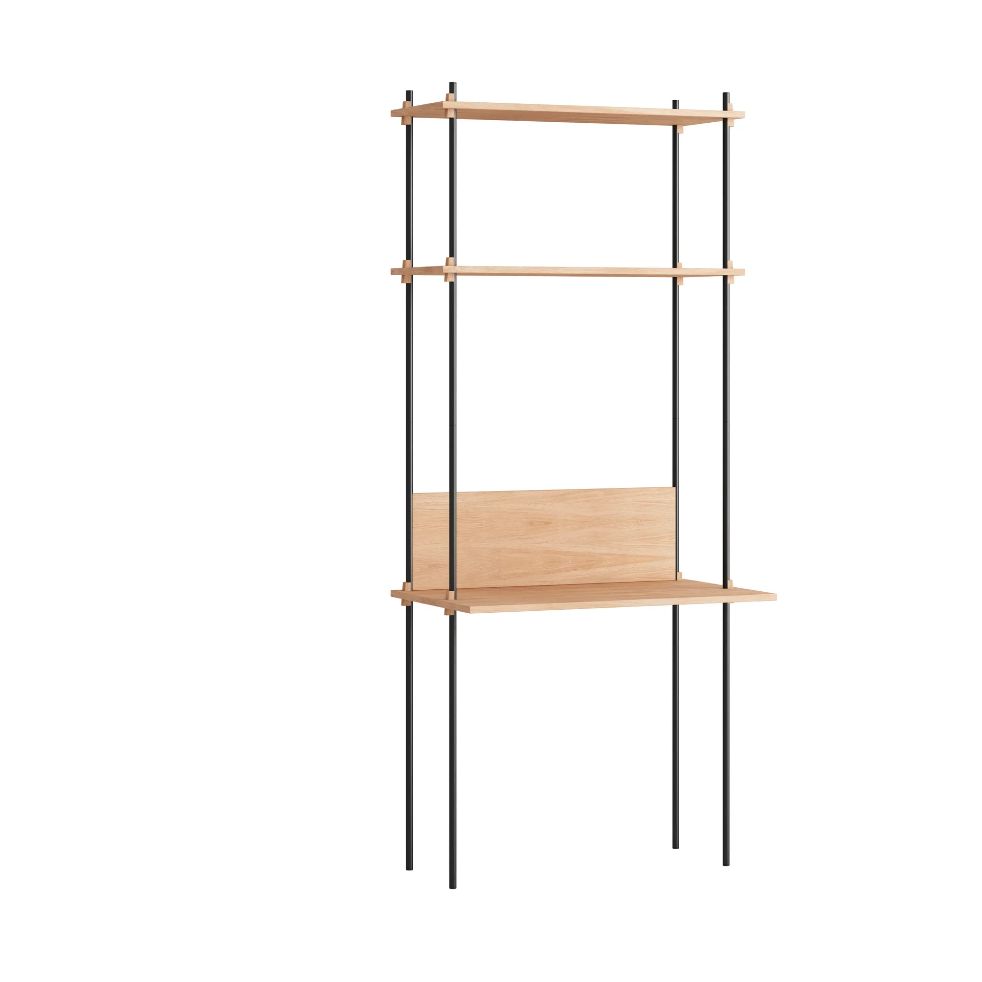 Moebe shelving system s.200.1.D, Oak-black MOEBE