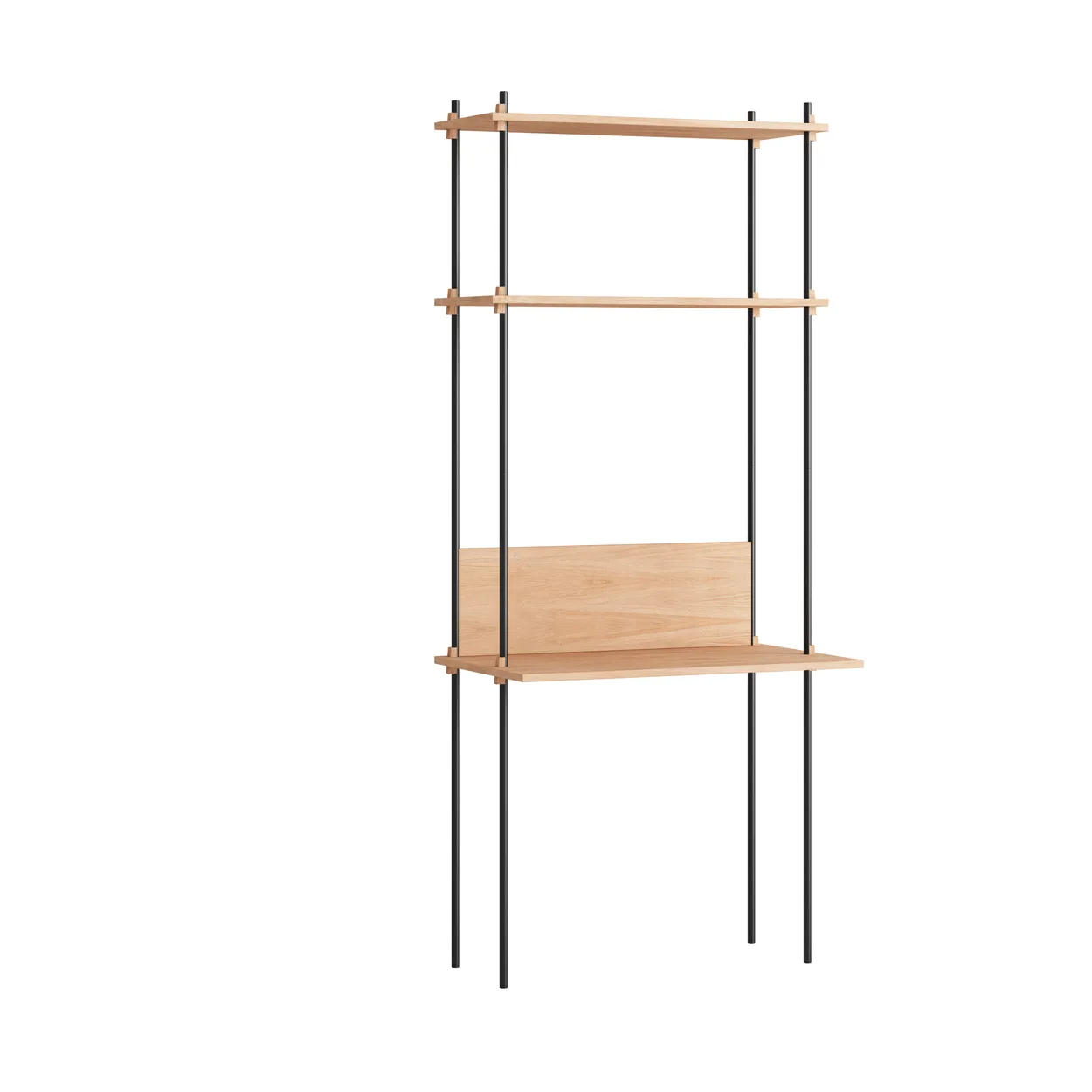 Moebe shelving system s.200.1.D Oak-black | Scandinavian Design | Shelves & shelving systems | Brown