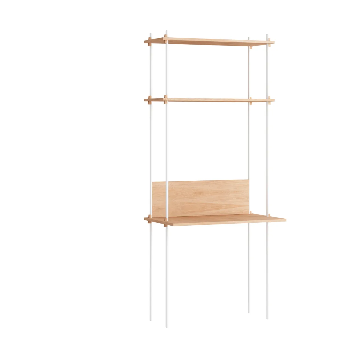 Moebe shelving system s.200.1.D Oak-white | Scandinavian Design | Shelves & shelving systems | White