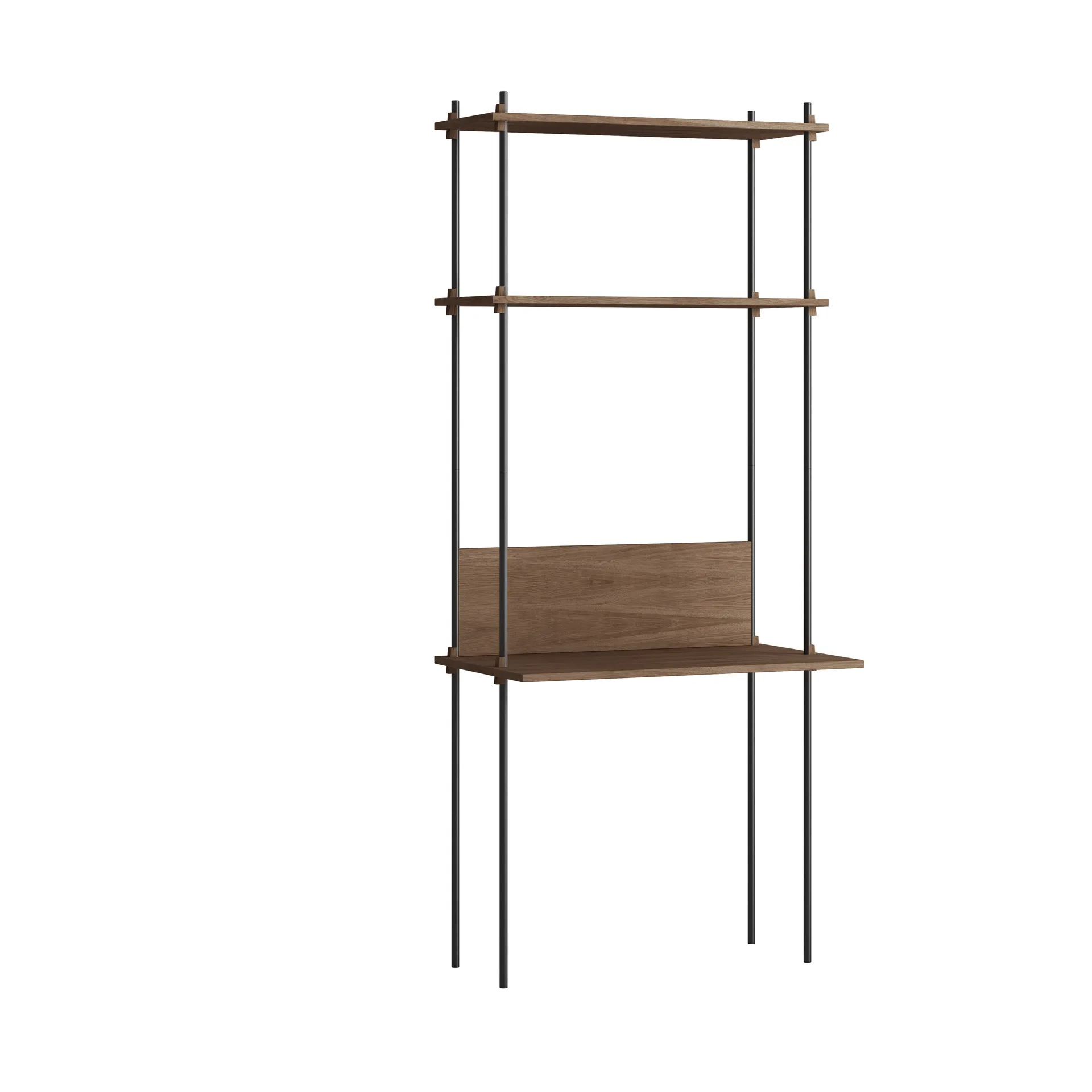 Moebe shelving system s.200.1.D, Smoked oak-black MOEBE