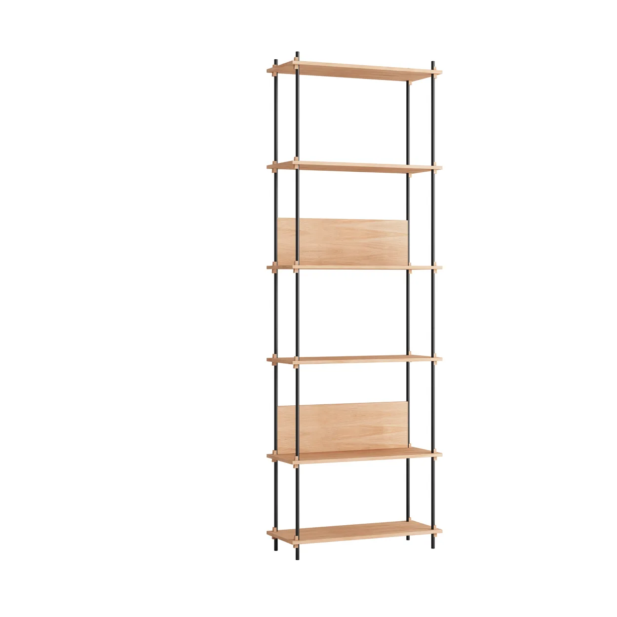 Moebe shelving system s.255.1.A Oak-black | Scandinavian Design | Shelves & shelving systems | Brown
