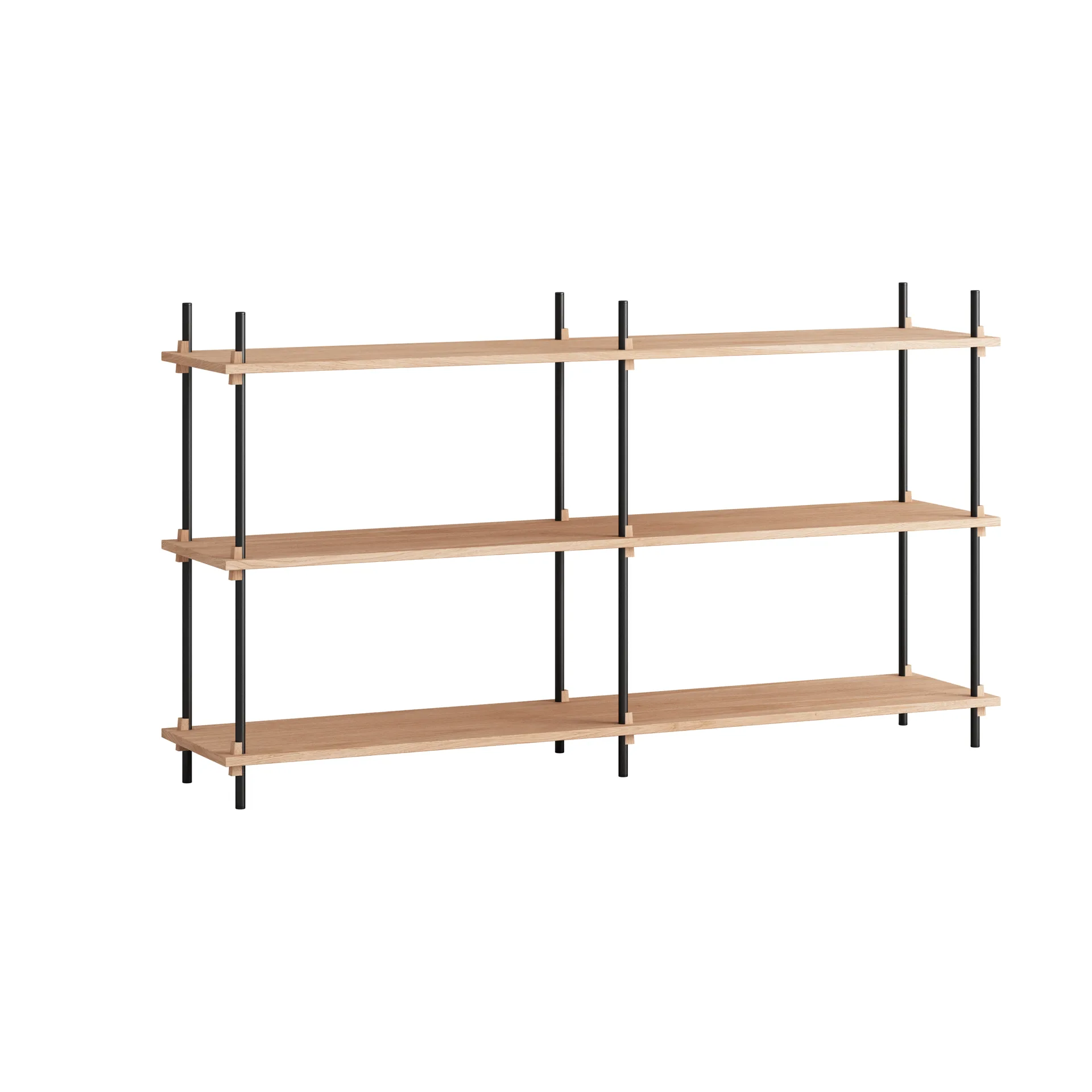 Moebe shelving system s.85.2.B, Oak-black MOEBE