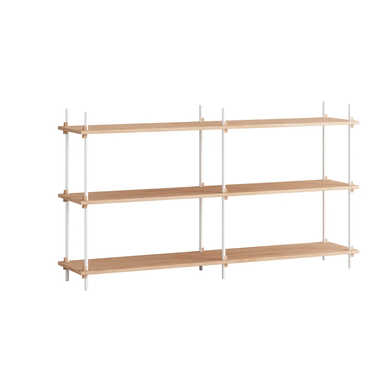 Moebe shelving system s.85.2.B Oak-white | Scandinavian Design | Shelves & shelving systems | White