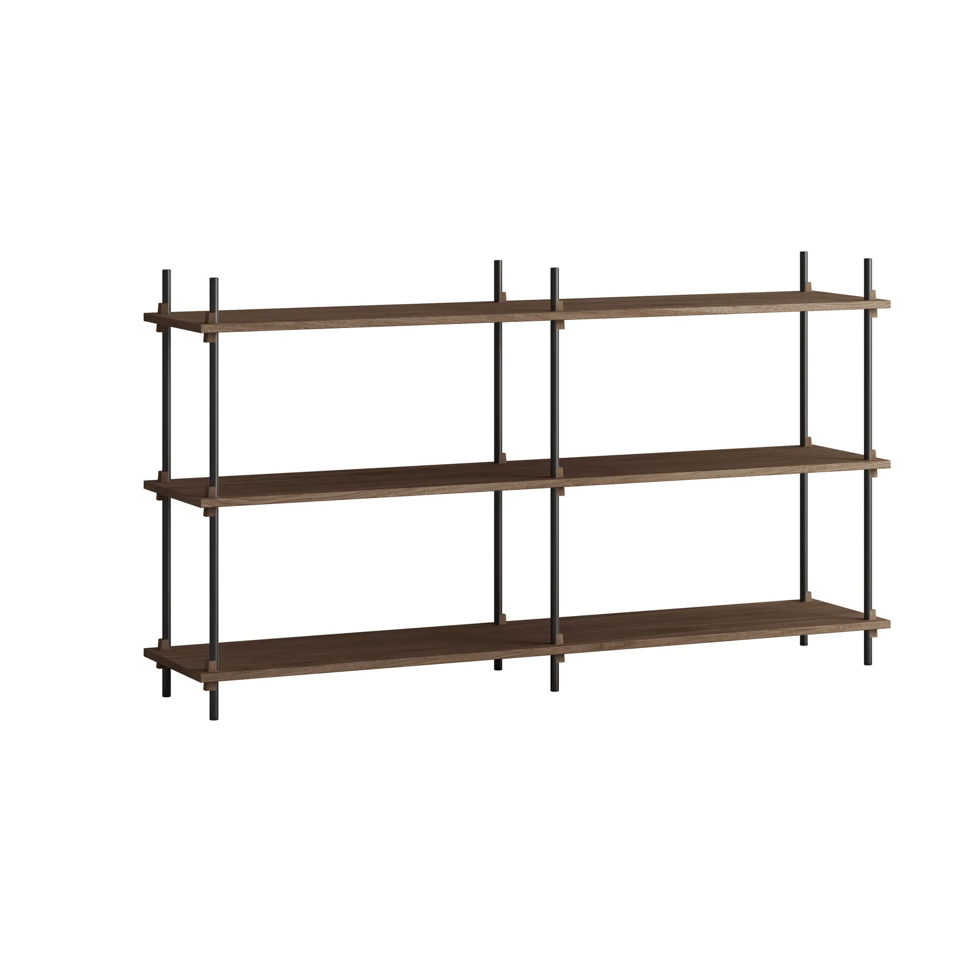 Moebe shelving system s.85.2.B, Smoked oak-black MOEBE