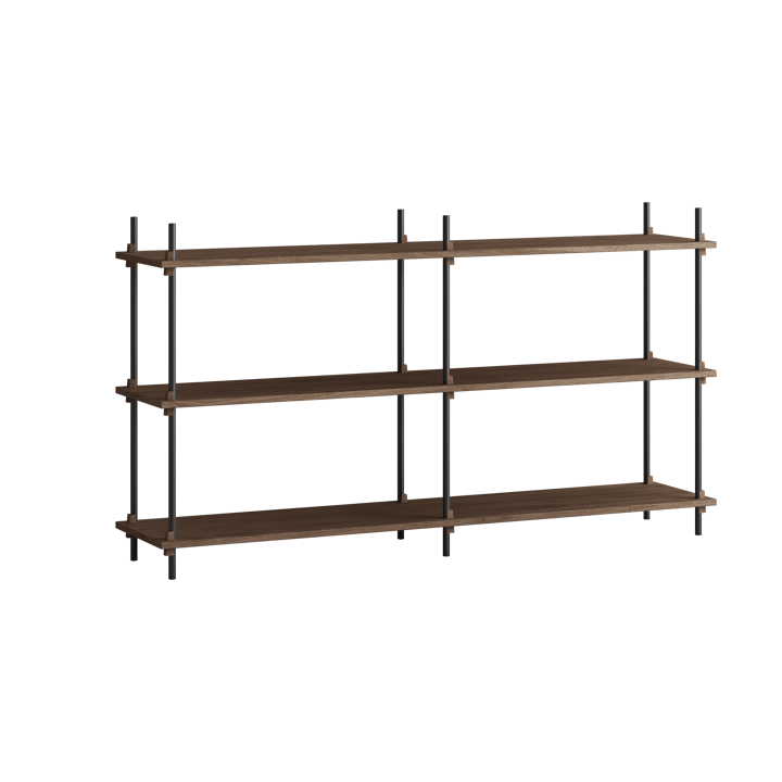 Moebe shelving system s.85.2.B - Smoked oak-black - MOEBE