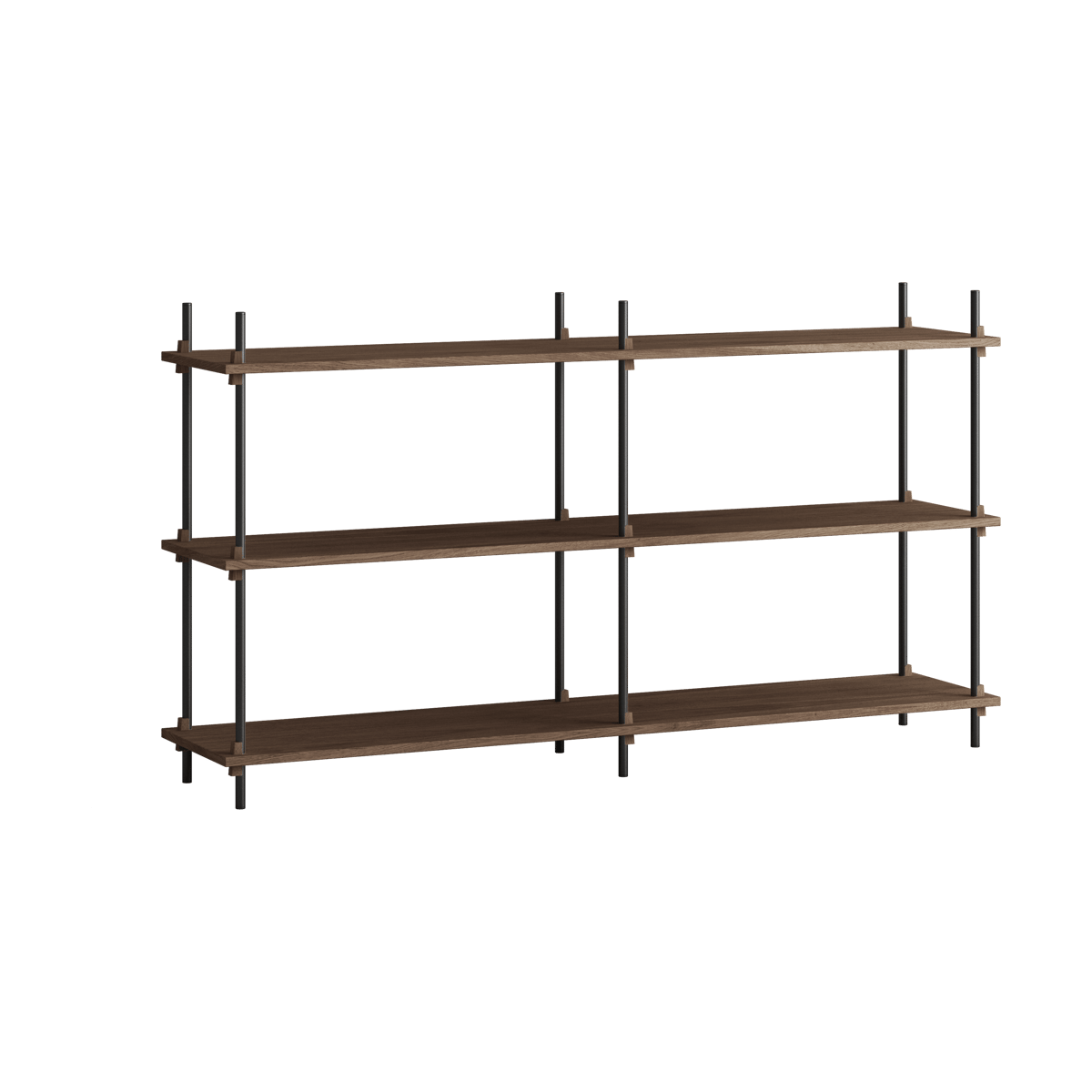 Moebe shelving system s.85.2.B oak-black | Scandinavian Design | Shelves & shelving systems | Brown