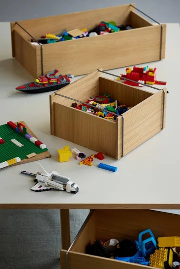 Moebe storage box - Oiled oak-black, low, 16,5x60x31 cm - MOEBE