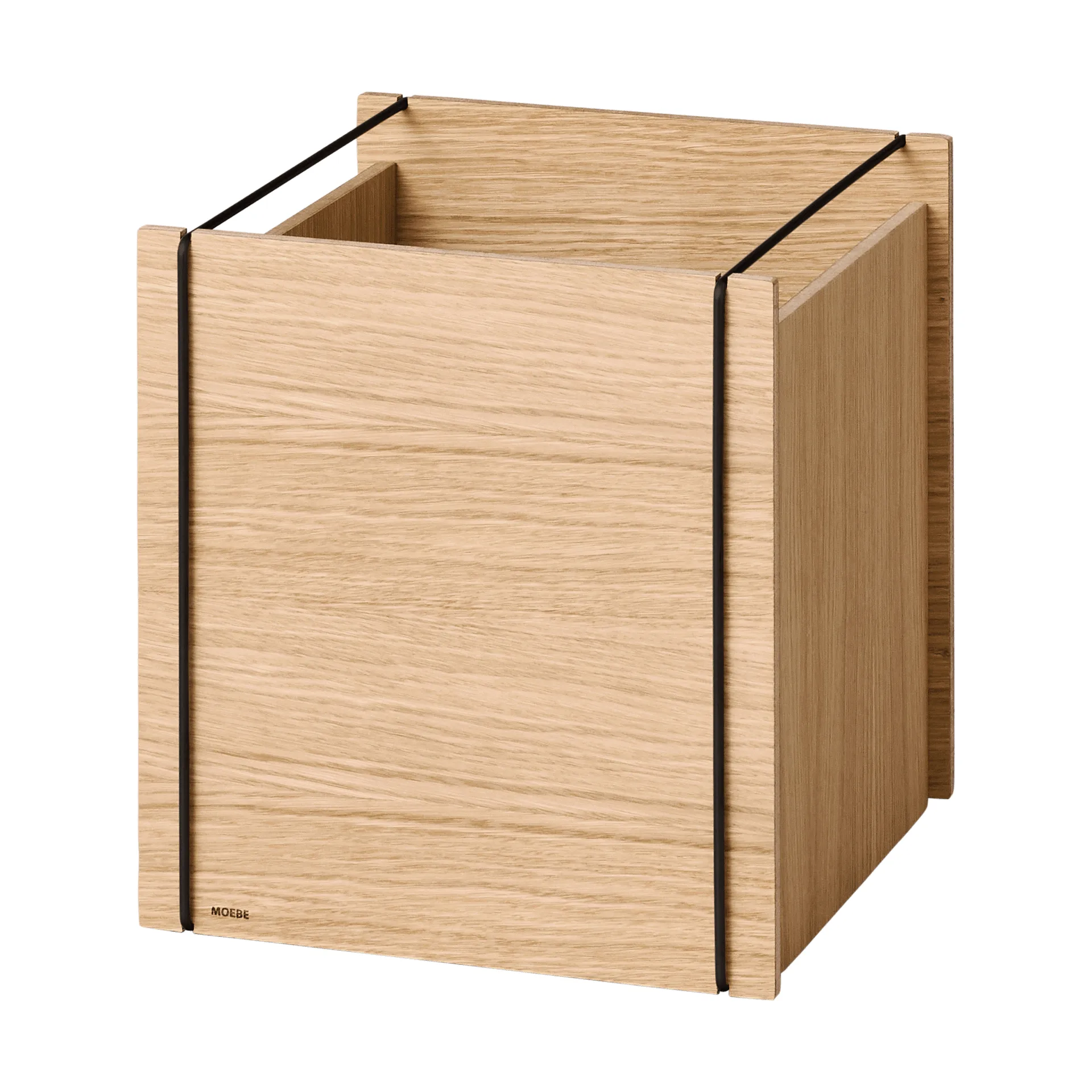 Moebe storage box, Oiled oak-black, square, 33x30x31 cm MOEBE