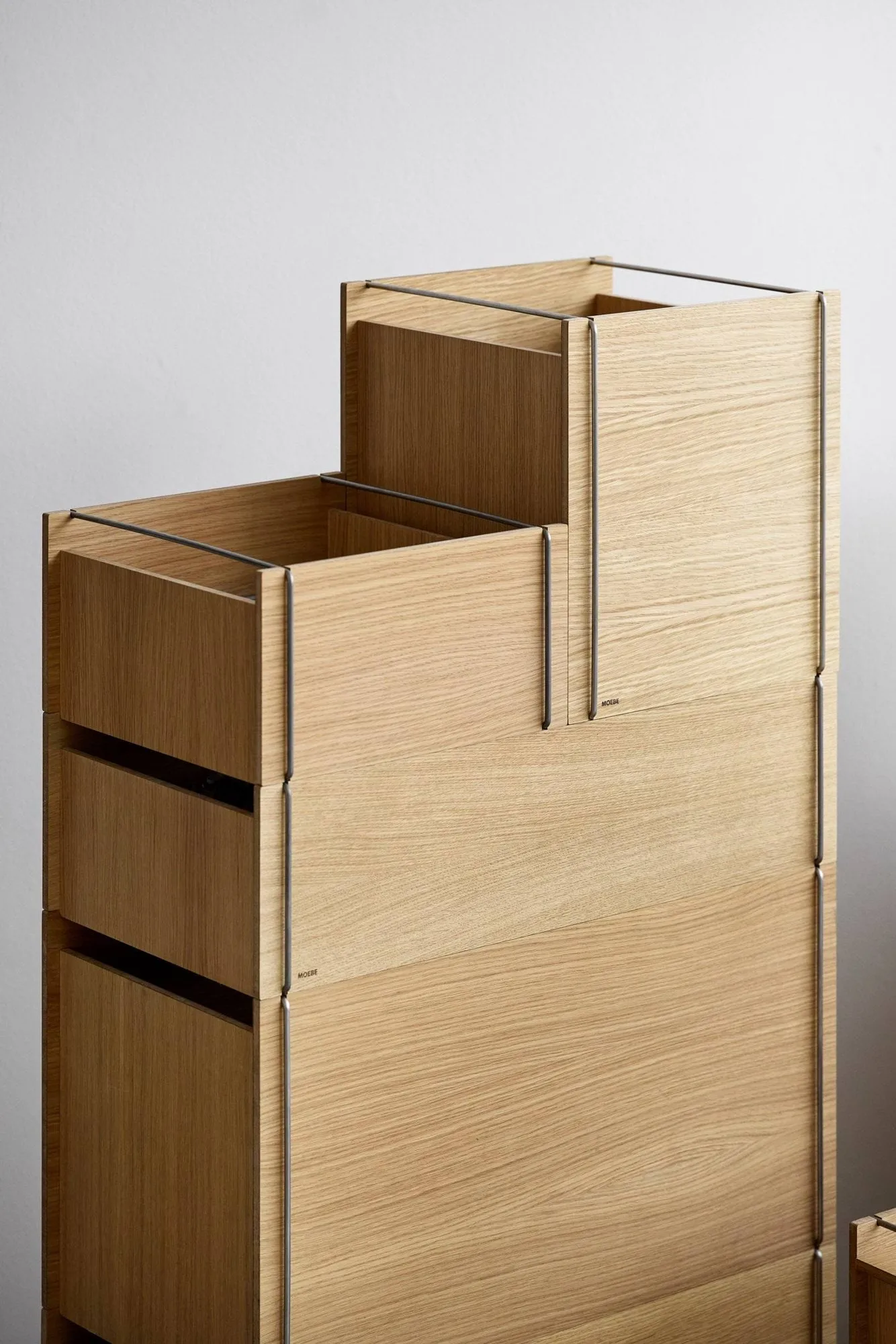 Moebe storage box, Oiled oak-black, square, 33x30x31 cm MOEBE