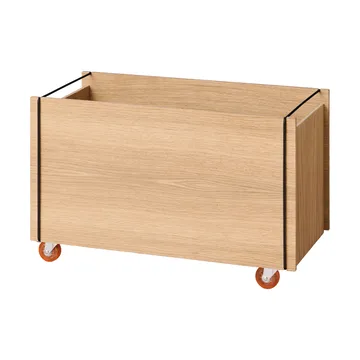 Moebe storage box - Oiled oak-black, with castors, 33x60x31 cm - MOEBE