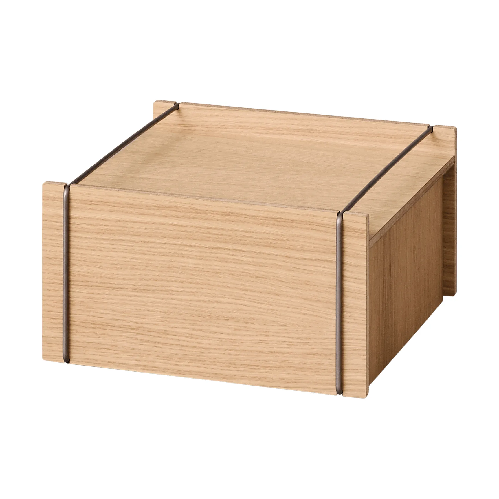 Moebe storage box, Oiled oak-stainless steel, small, 16,5x30x31 cm MOEBE