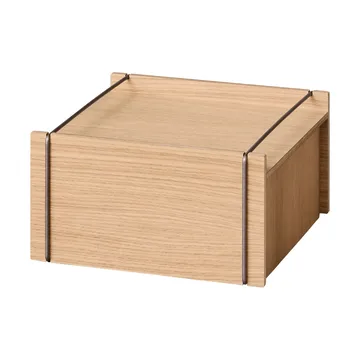 Moebe storage box - Oiled oak-stainless steel, small, 16,5x30x31 cm - MOEBE