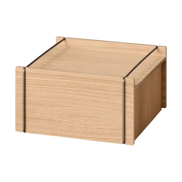 Moebe storage box - Oiled oak-stainless steel, small, 16,5x30x31 cm - MOEBE