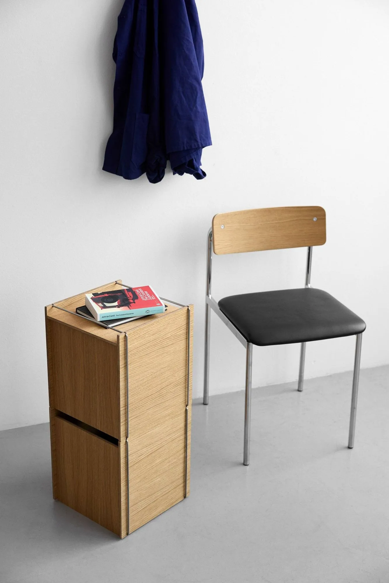 Moebe storage box, Oiled oak-stainless steel, square, 33x30x31 cm MOEBE