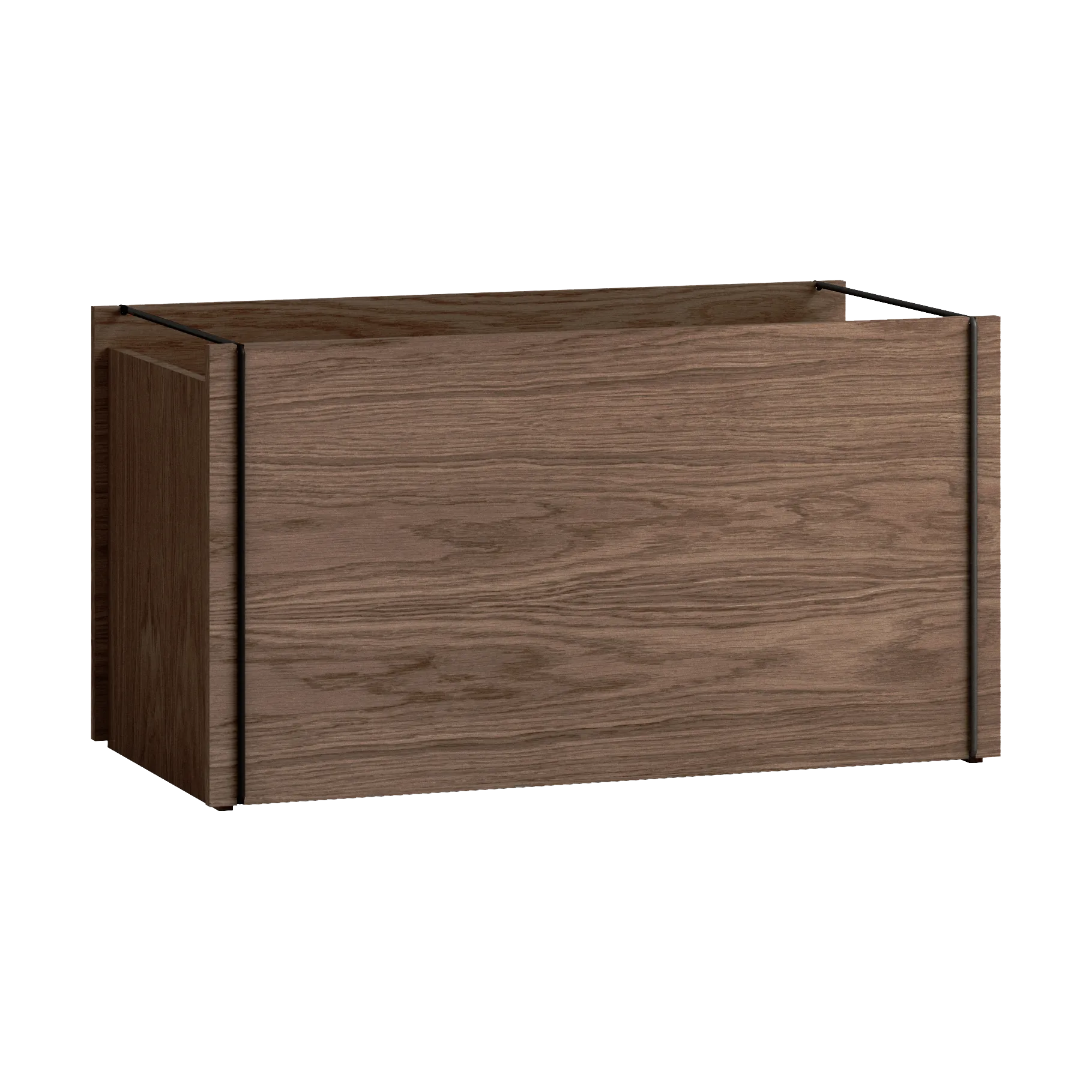 Moebe storage box, Smoked oak-black MOEBE