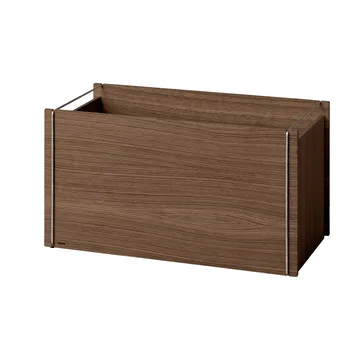 Moebe storage box - Smoked oak-stainless steel, 33x60x31 cm - MOEBE