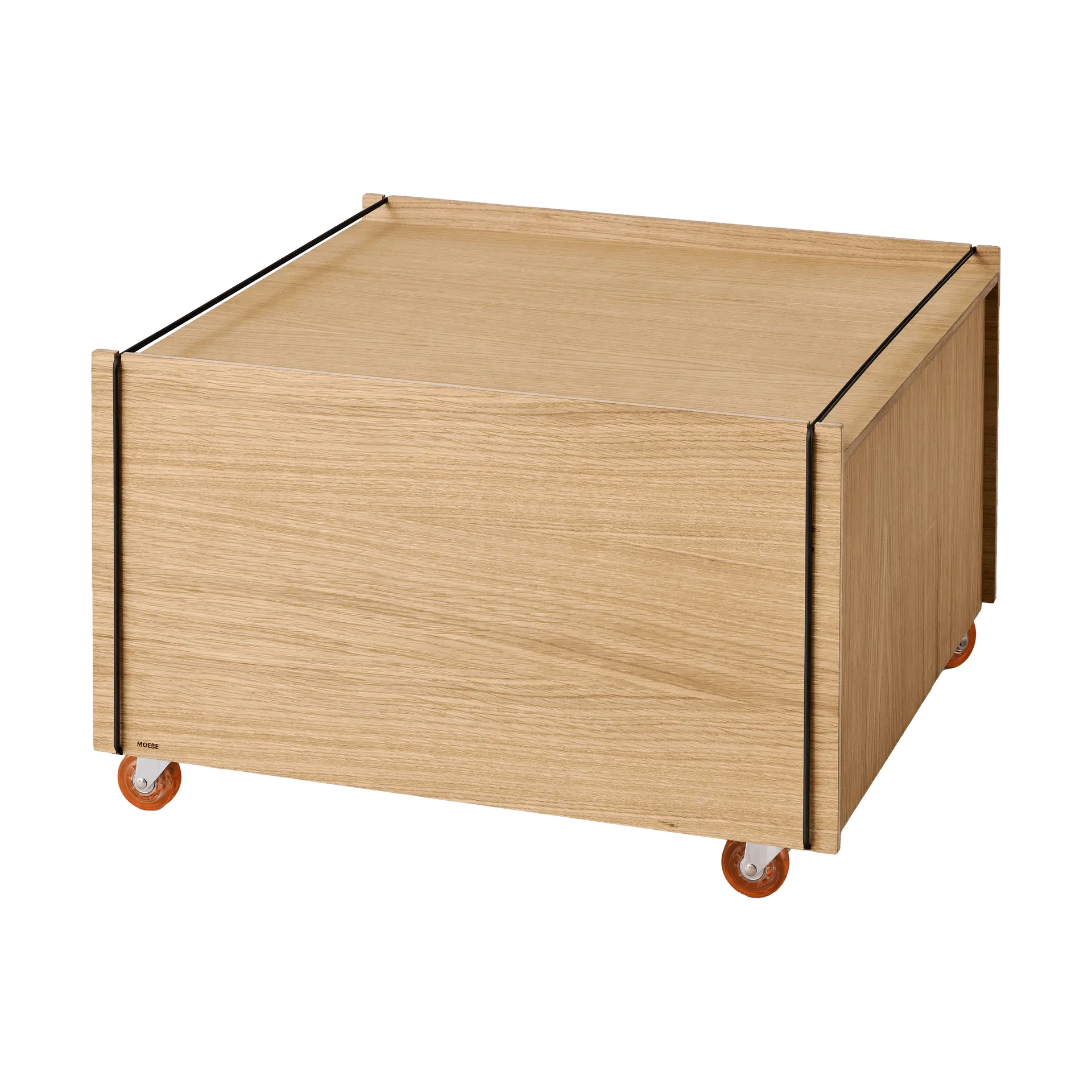Moebe Storage Chest coffee table with storage, Oiled oak-black, 60x61x38.2 cm MOEBE