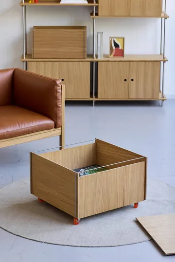 Moebe Storage Chest coffee table with storage - Oiled oak-black, 60x61x38.2 cm - MOEBE