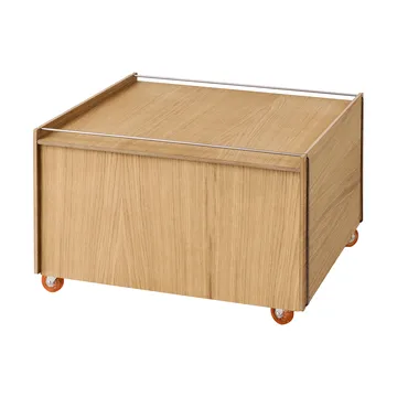 Moebe Storage Chest coffee table with storage - Oiled oak-stainless steel, 60x61x38.2 cm - MOEBE