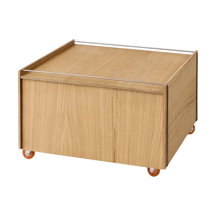 Moebe Storage Chest coffee table with storage - Oiled oak-stainless steel, 60x61x38.2 cm - MOEBE