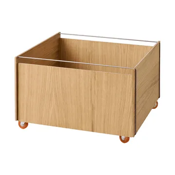 Moebe Storage Chest coffee table with storage - Oiled oak-stainless steel, 60x61x38.2 cm - MOEBE
