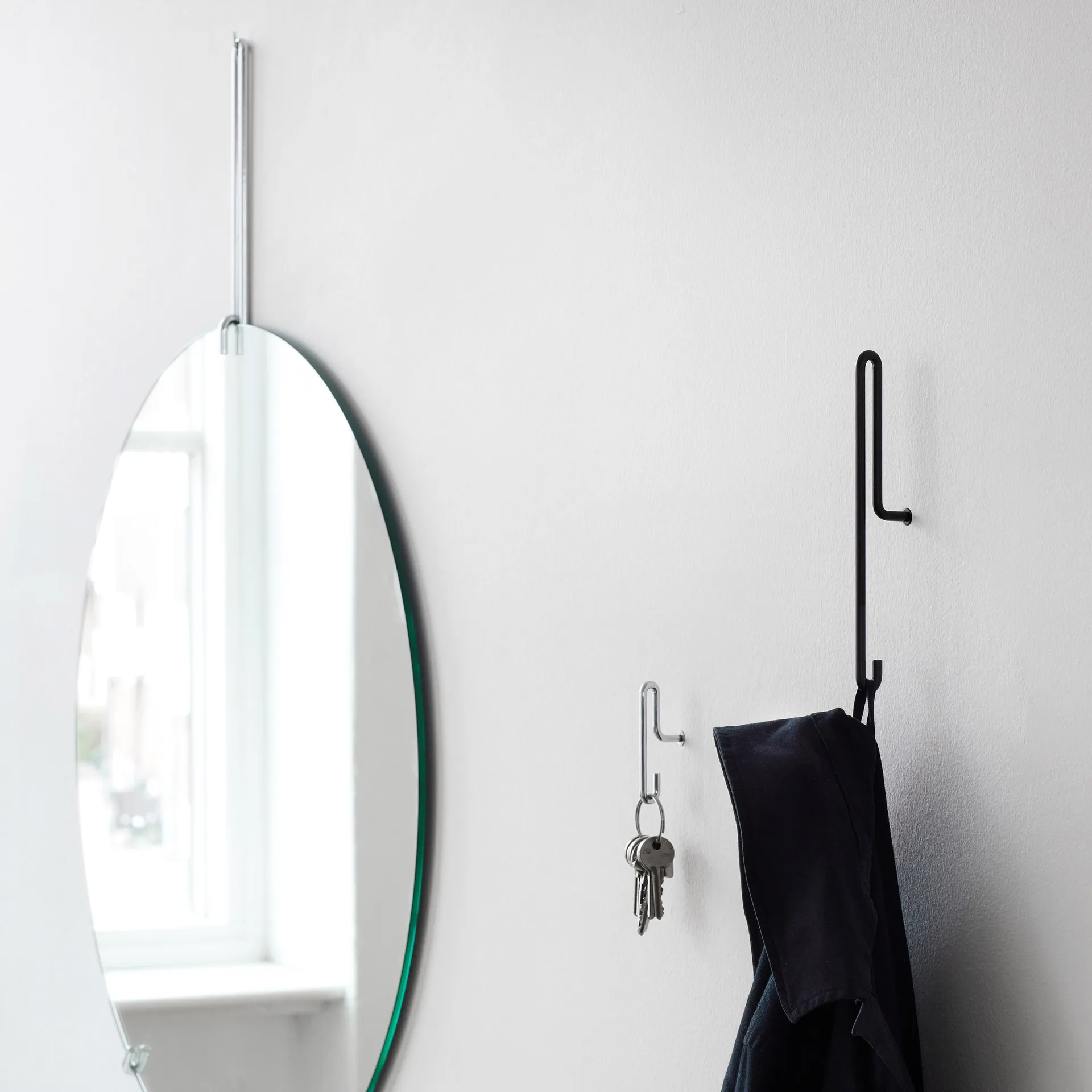 Moebe wall hook small 2- pack, Chrome MOEBE