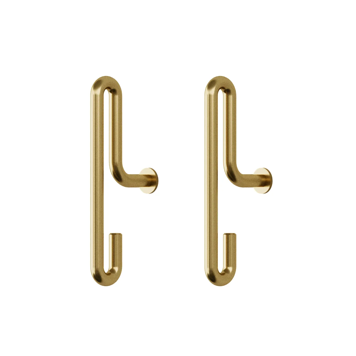 Moebe wall hook small 2- pack matte gold | Scandinavian Design | Clothes hooks & hangers | Gold-coloured