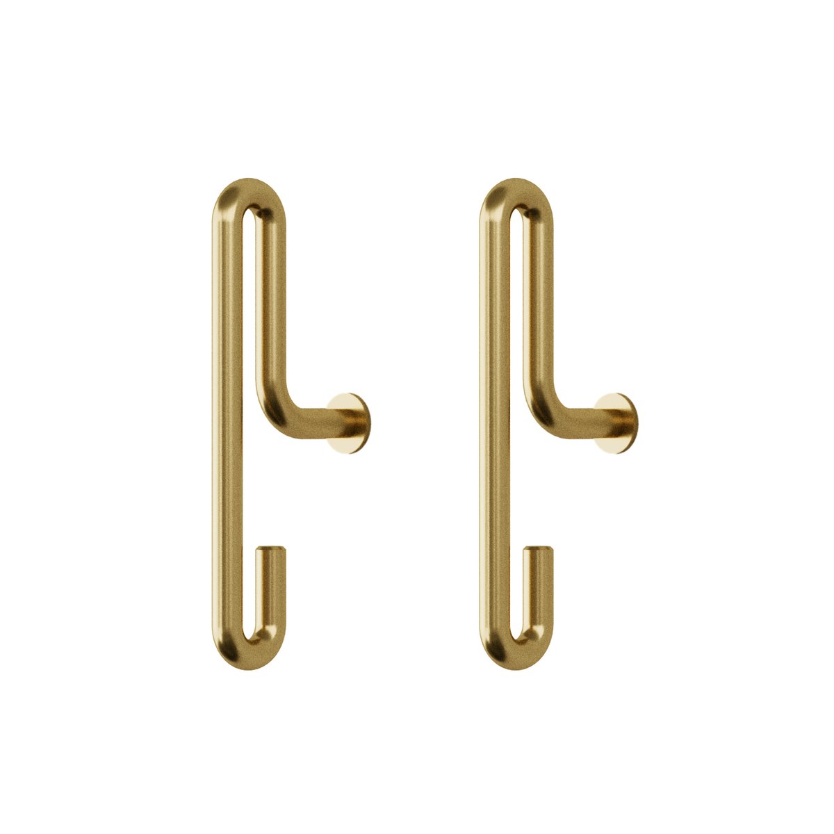 Moebe wall hook small 2- pack matte gold | Scandinavian Design | Clothes hooks & hangers | Gold-coloured