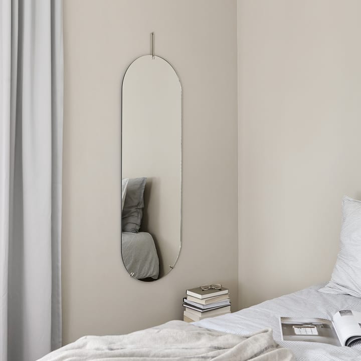 Moebe wall mirror 133 cm, Stainless steel MOEBE