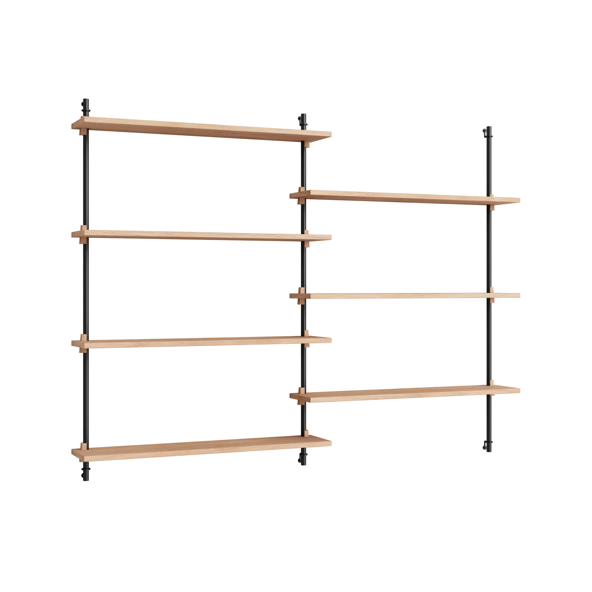 Moebe wall shelving ws.115.2, Oak-black MOEBE