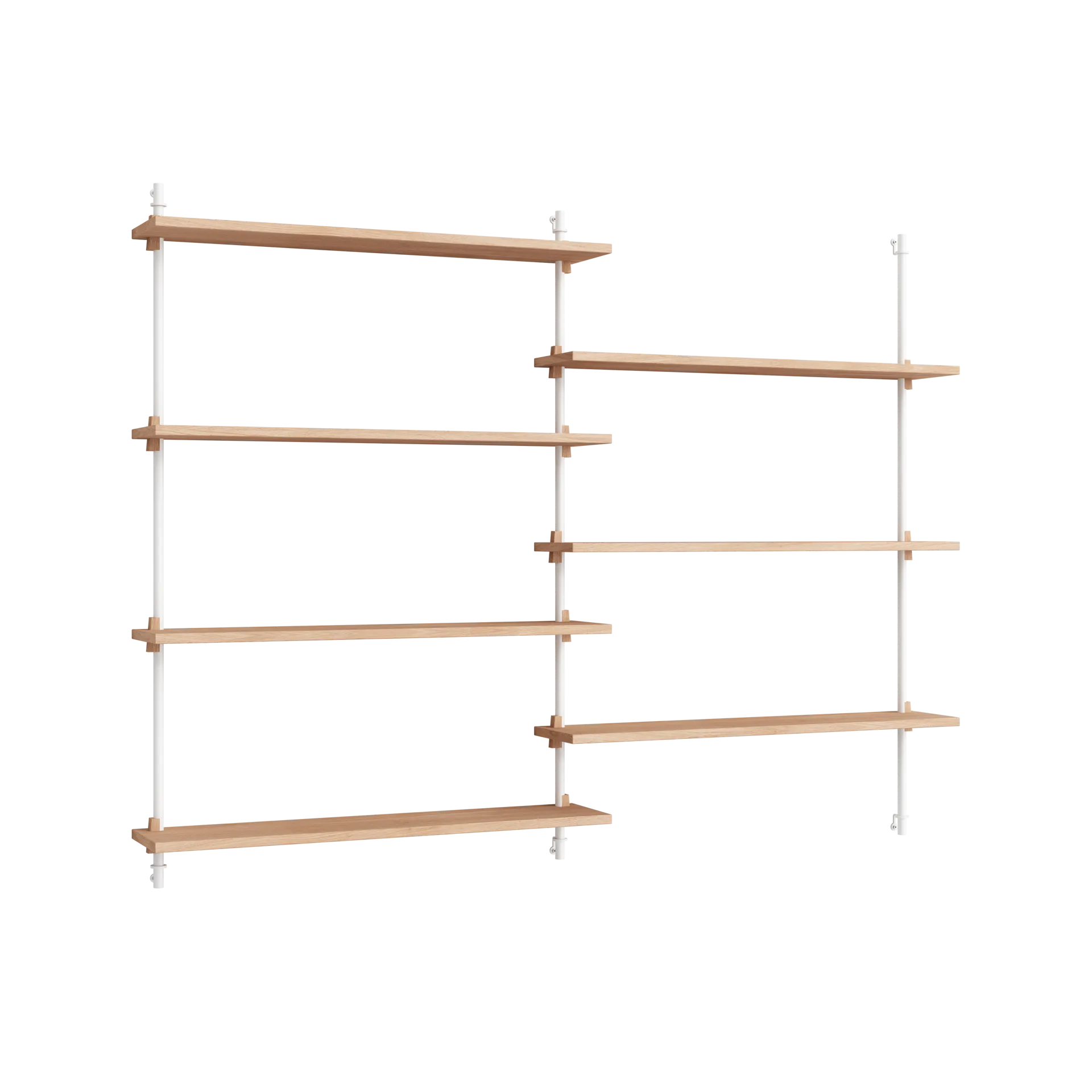 Moebe wall shelving ws.115.2, Oak-white MOEBE