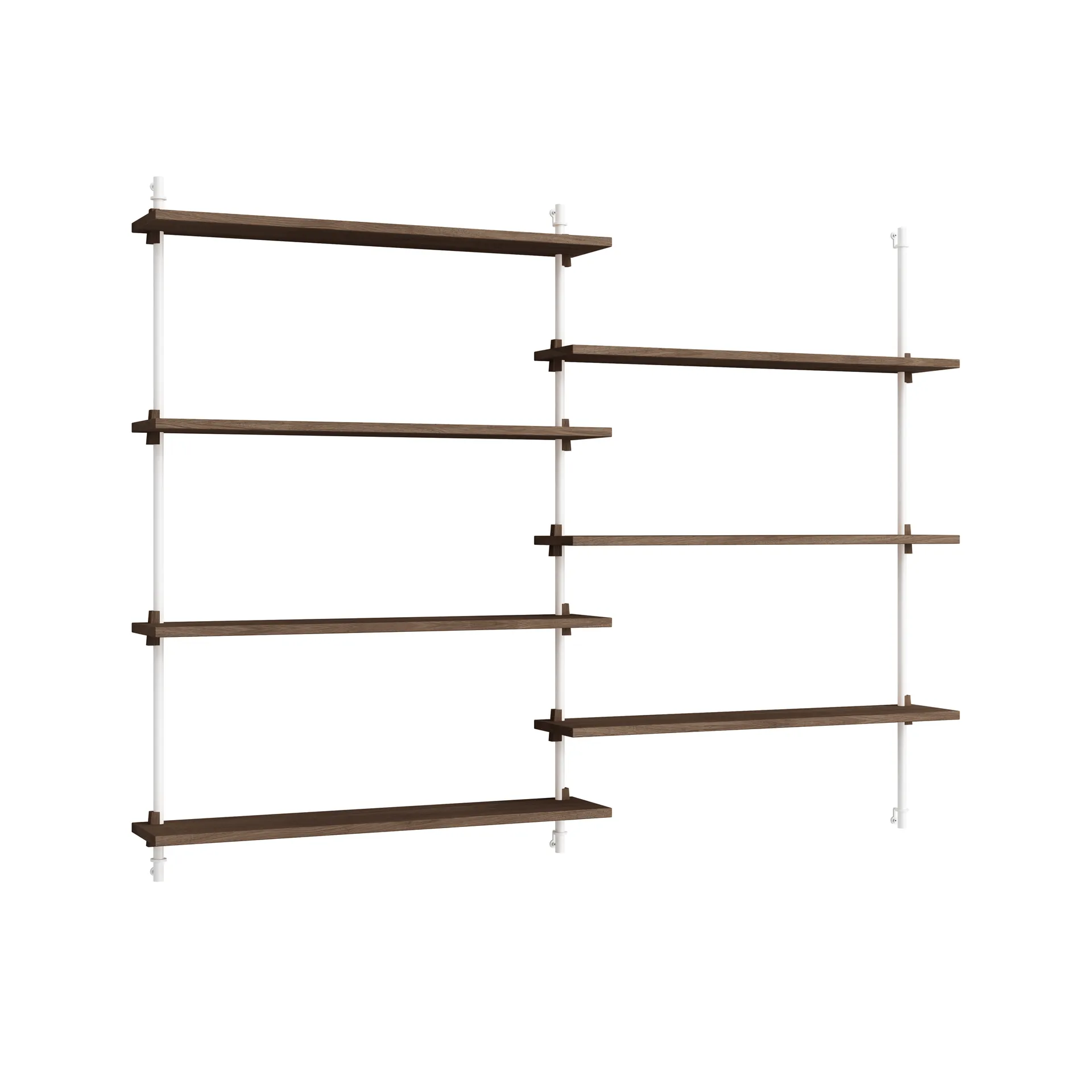 Moebe wall shelving ws.115.2, Smoked oak-white MOEBE