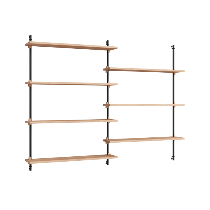 Moebe wall shelving ws.115.2.B - Oak-black - MOEBE