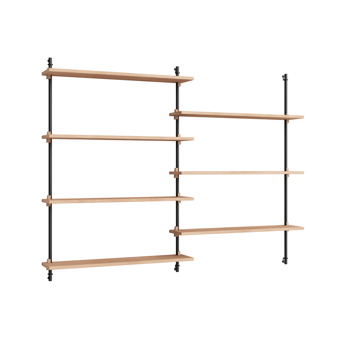 Moebe wall shelving ws.115.2.B Oak-black | Scandinavian Design | Shelves & shelving systems | Brown