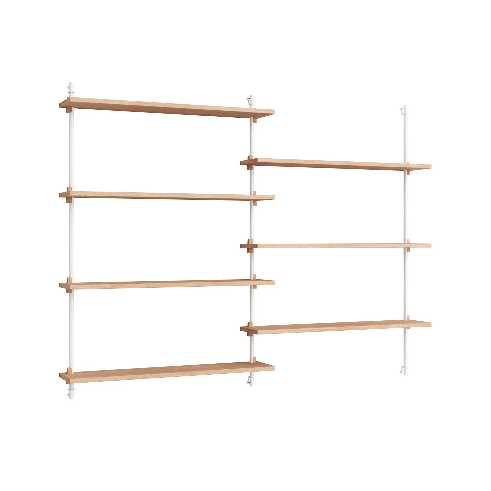 Moebe wall shelving ws.115.2.B, Oak-white MOEBE