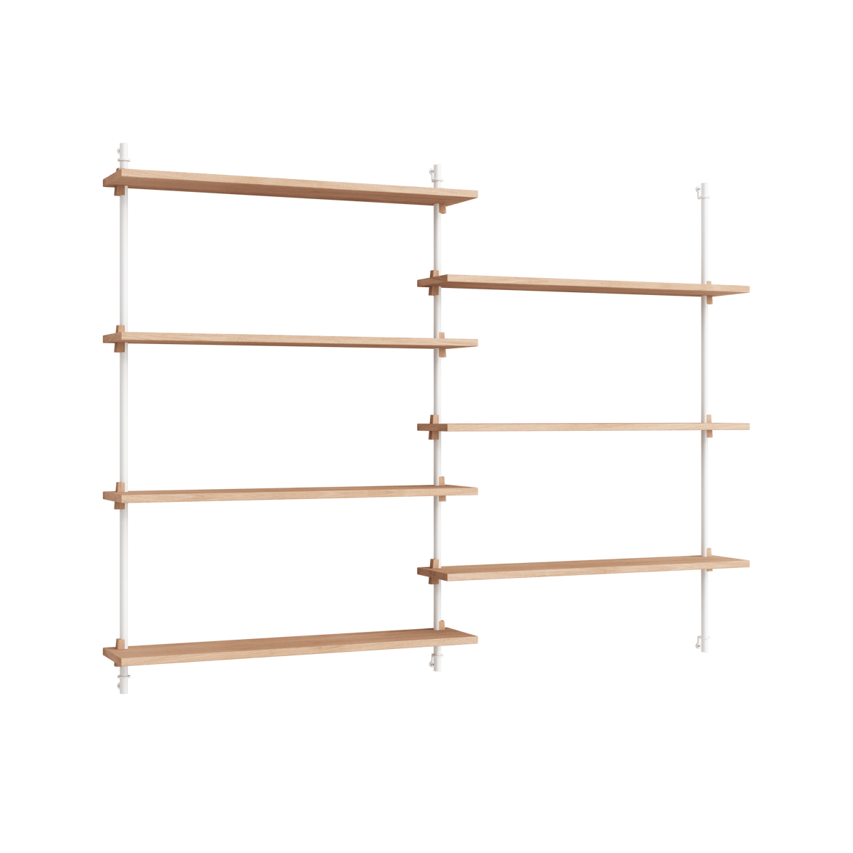 Moebe wall shelving ws.115.2.B Oak-white | Scandinavian Design | Shelves & shelving systems | White