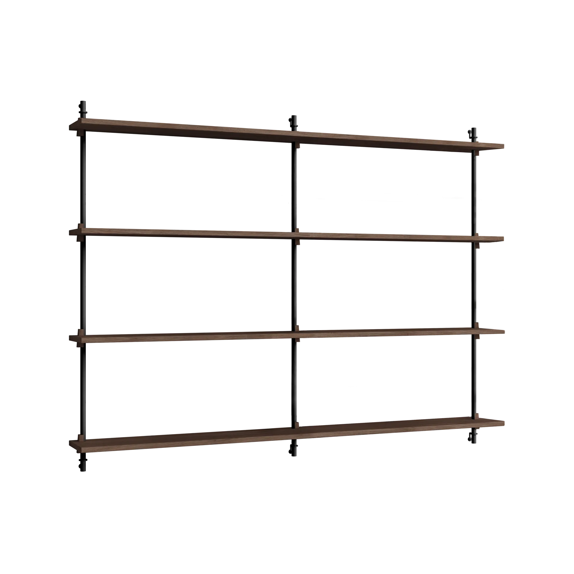 Moebe wall shelving ws.115.2.B, Smoked oak-black MOEBE