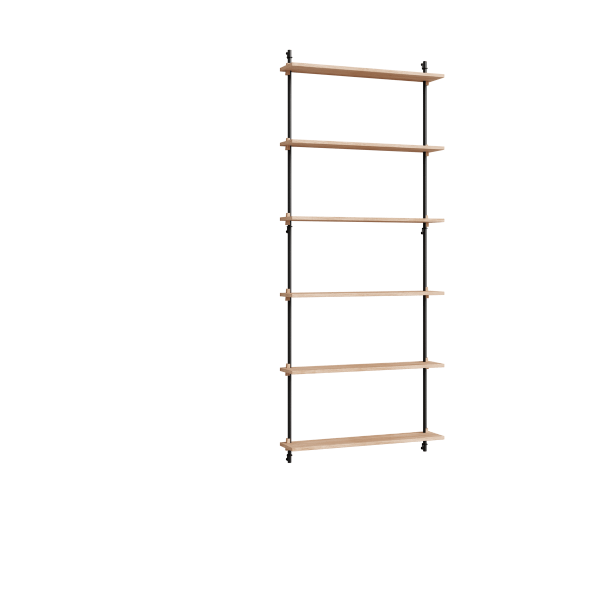Moebe wall shelving ws.200.1 Oak-black | Scandinavian Design | Shelves & shelving systems | Brown