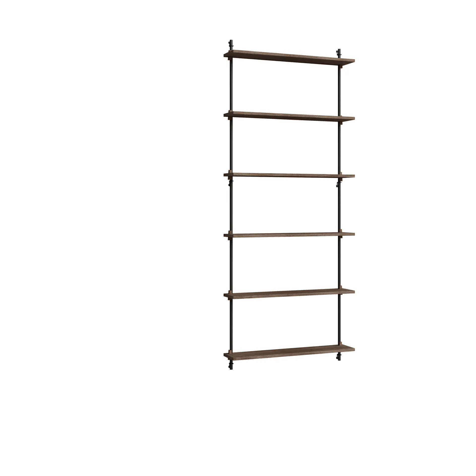 Moebe wall shelving ws.200.1, Smoked oak-black MOEBE